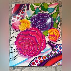 Vintage Lisa Frank Folder Roses Music Print 90s Retro School Supplies